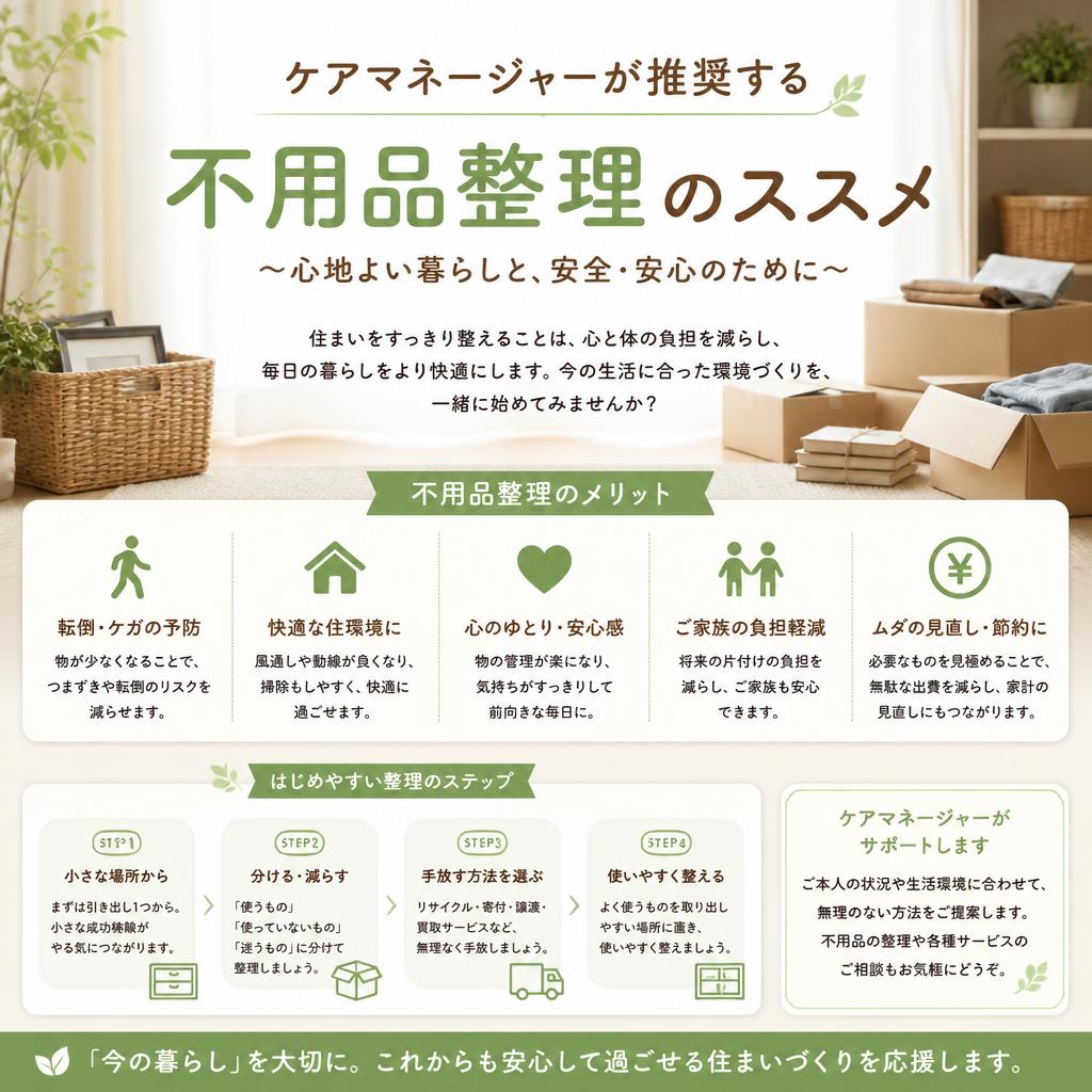 ケアマネージャーが推奨する不用品整理のススメ