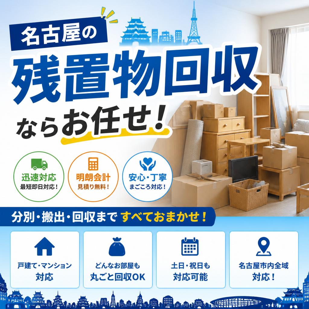 名古屋の残置物回収ならお任せ！