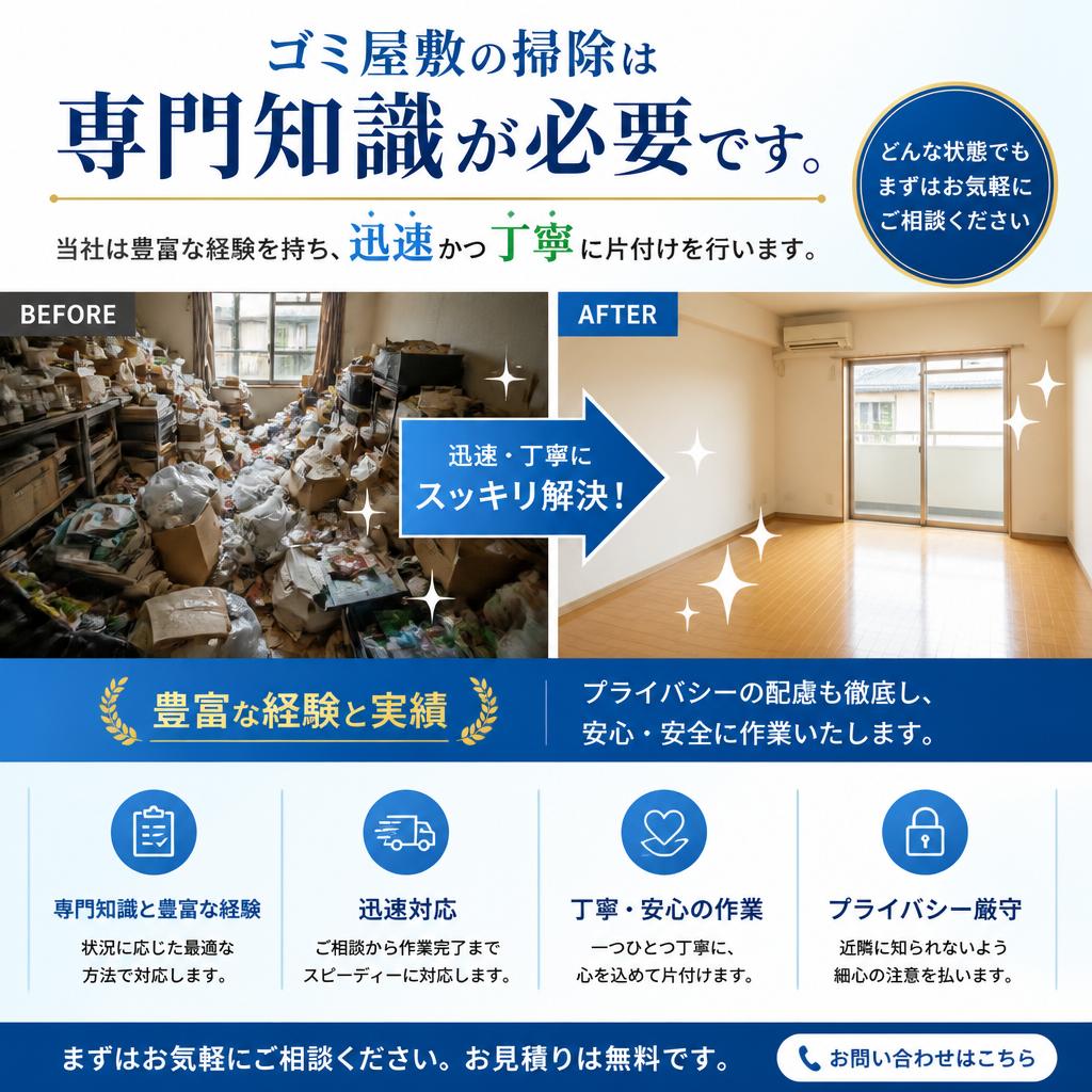 ゴミ屋敷の片付けもお任せ！