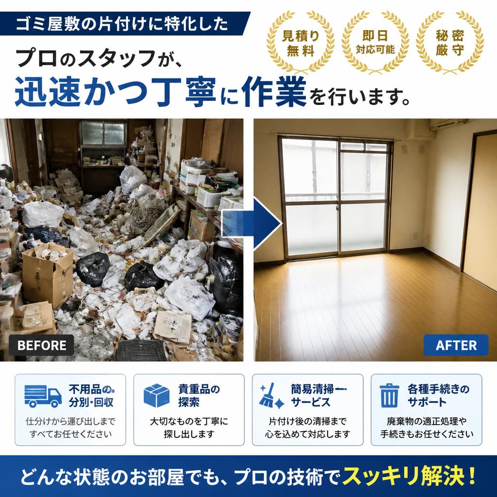 ゴミ屋敷の片付けを専門に対応