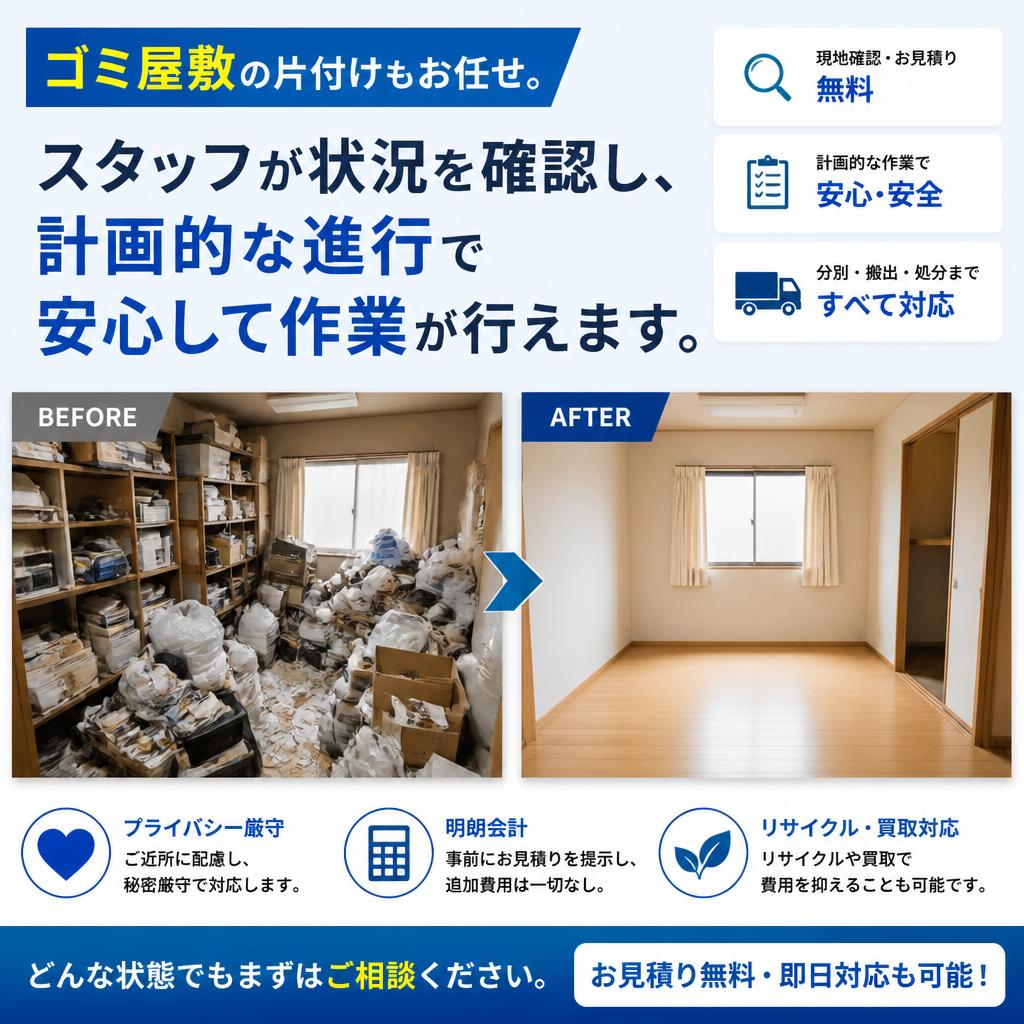 ゴミ屋敷の片付けについて