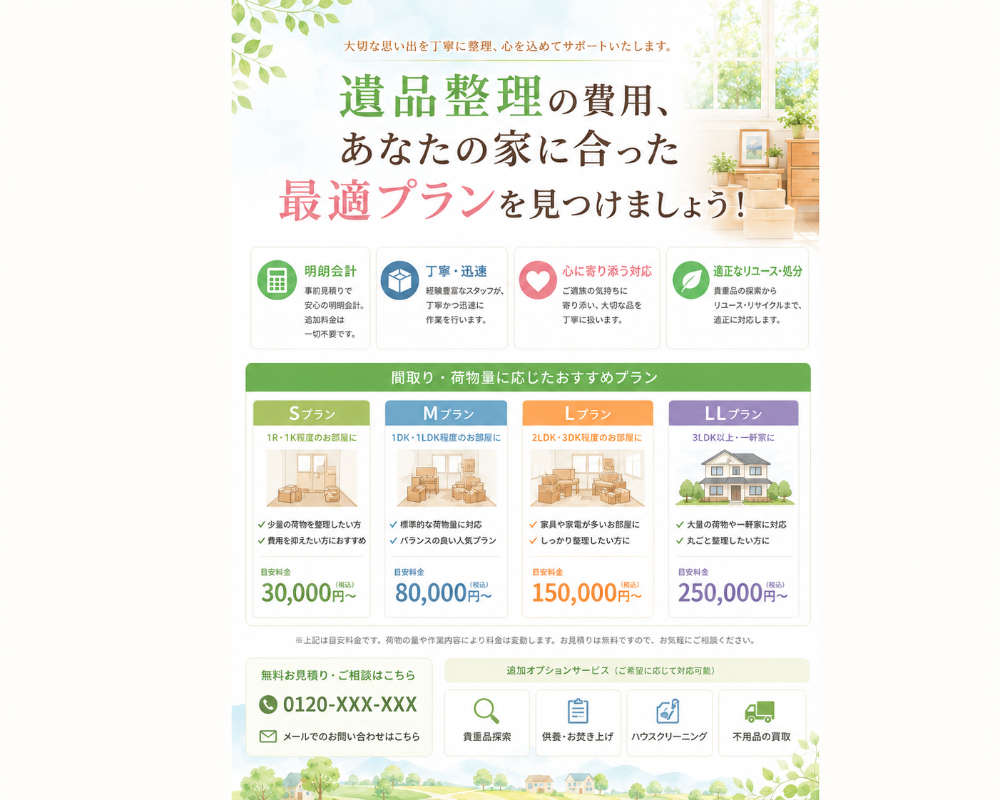 遺品整理の費用、あなたの家に合った最適プランを見つけましょう！