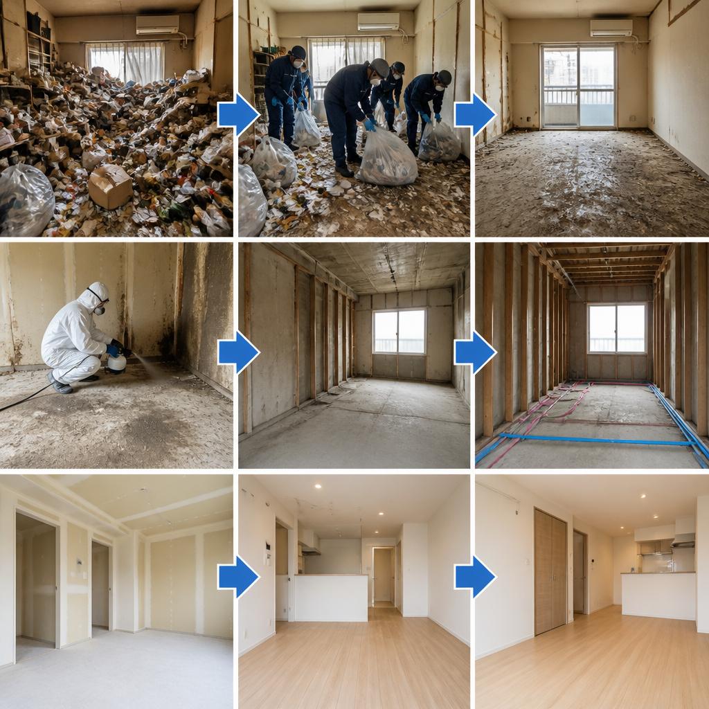 ゴミ屋敷や孤独死現場を原状回復！リフォームの流れを徹底解説！